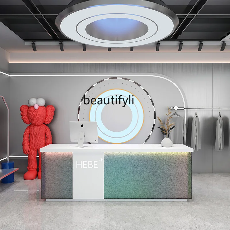 Clothing Store Cashier Counter Fashion Simple Modern Barber Shop Bar Beauty Salon Reception Front Desk