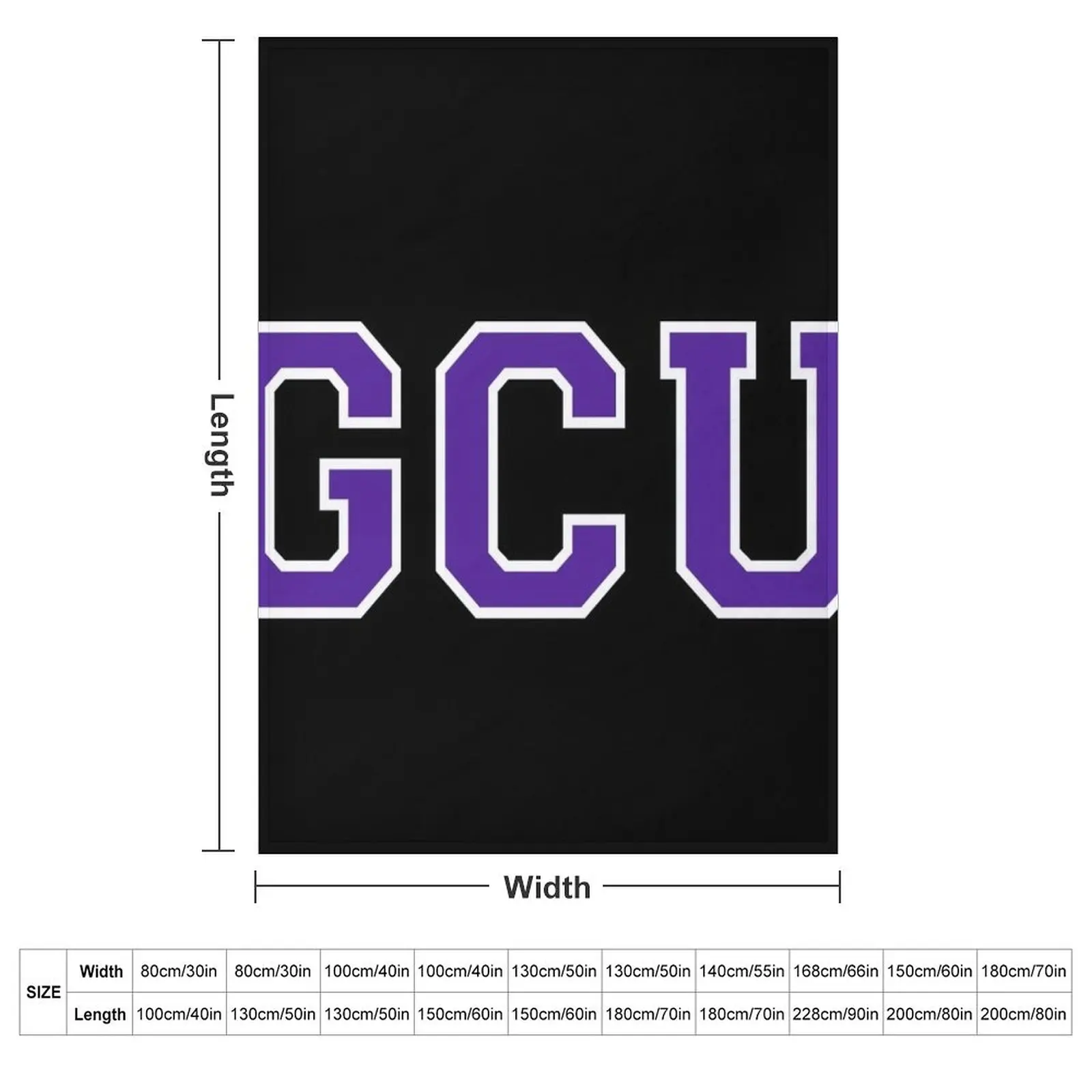 grand canyon university college font Throw Blanket couch cozy soft plush fuzzy picnic outdoor blanket