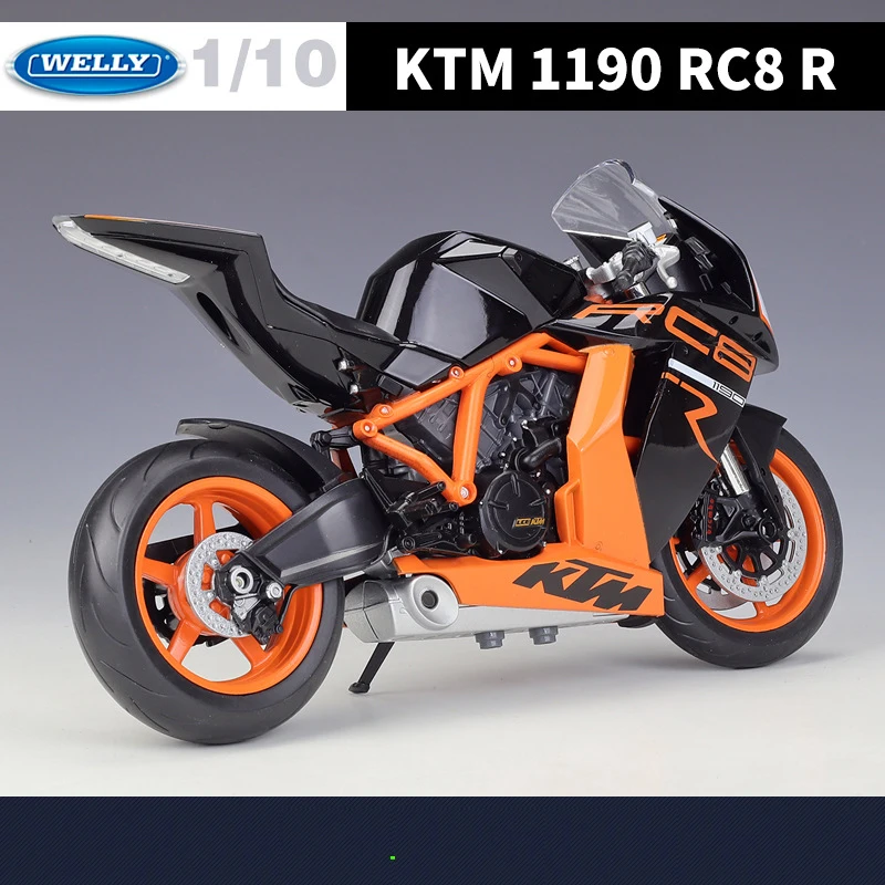 WELLY 1/10 KTM 1190 RC8R KTM RC8 R Motorcycle Model Toy Vehicle Collection Autobike Shork-Absorber Off Road Autocycle Toys Car view 2