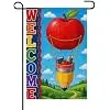 InkRain Back to School Garden Flag Hot Air Fruit Pencil Porch Accent 12x18 Inch Double Sided Linen Yard Outdoor Decor for Fa llz