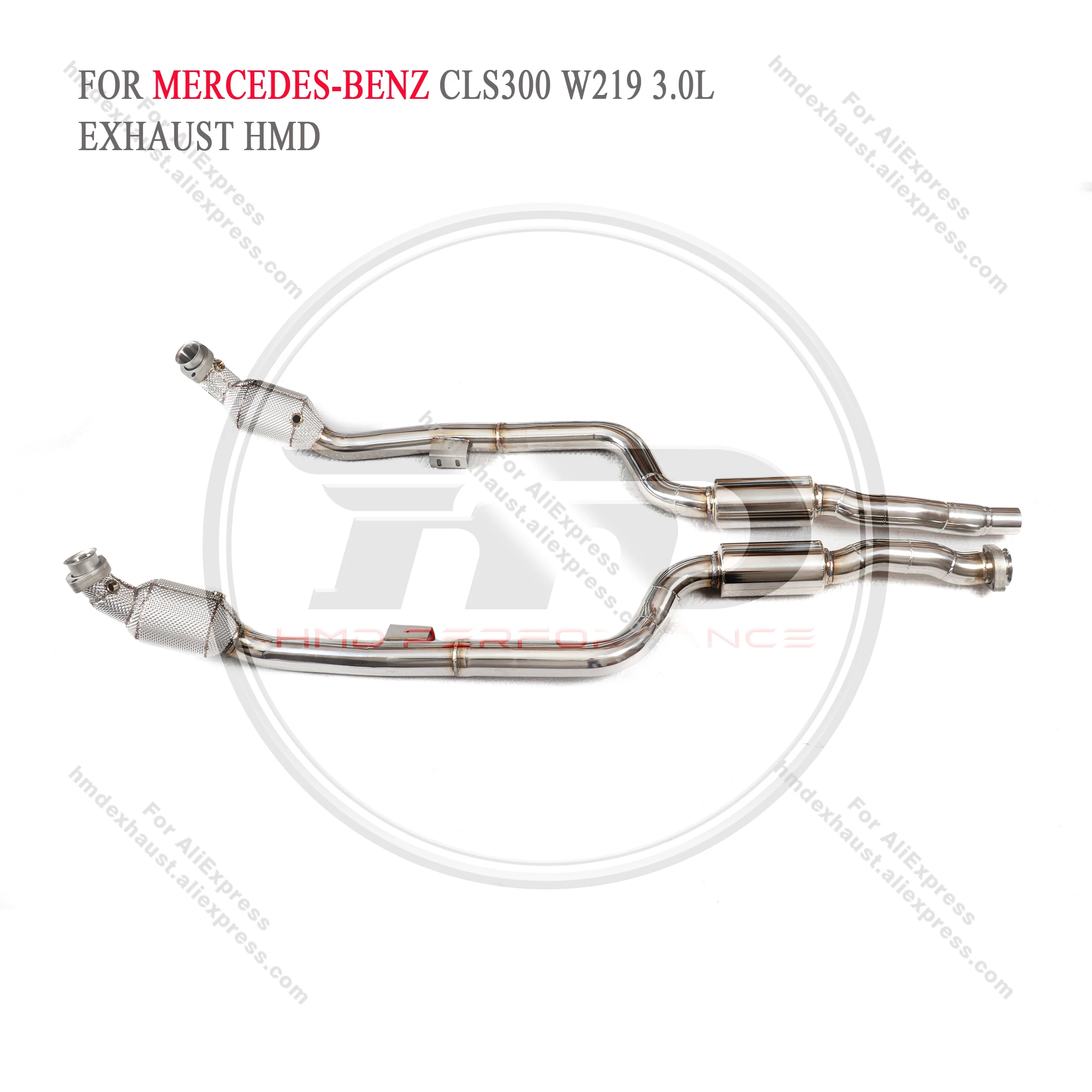 Stainless steel auto parts Exhaust pipe Mercedes-Benz CLS300 W219 3.0L front tube catalytic converter head without cat downpipe