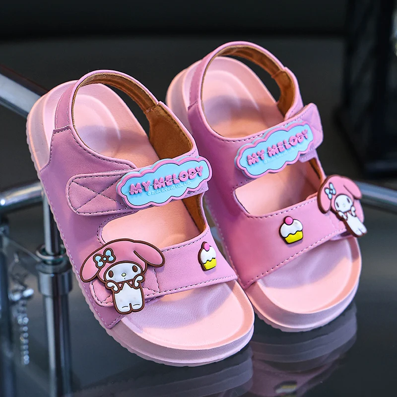 

Sanrio/Новые летние детские тапочки MyMoledy, удобные сандалии для девочек от 2 до 8 лет, нескользящие шлепанцы Seabeach, домашняя детская обувь