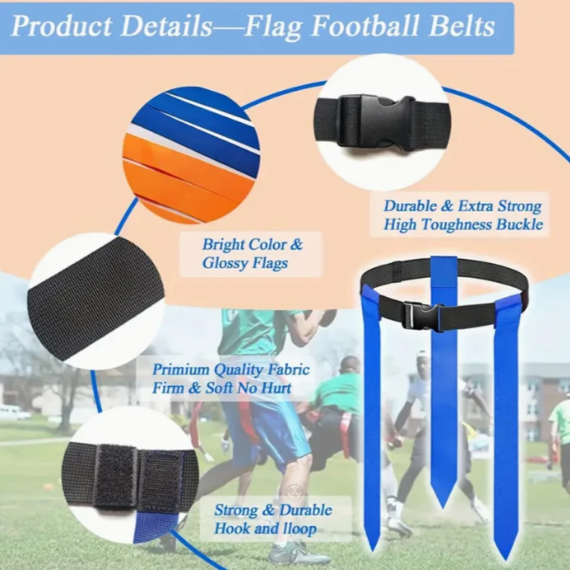 6 pz/14 pz Confezione Rugby Vita Bandiera Bandiere FlagFootballBelt Sport All'aria Aperta Non-Rushing Touchdowns Rivalry Bandiere di Formazione