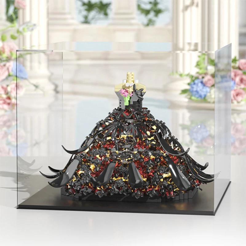 ชุดแต่งงานสีดำ/ขาว ตัวต่อบล็อกไมโครพาร์ติเคิล แบบประกอบเอง ของตกแต่งโต๊ะทำงาน สาวแสนหวาน ของขวัญวันวาเลนไทน์ MZ418