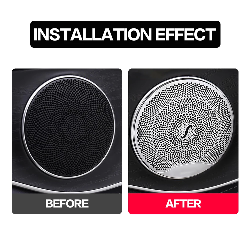 New 2PCS For Mercedes Benz W213 W205 X253 E C GLC Class Car Door Audio Cover Speaker Decor Loudspeaker Trim Interior Accessories