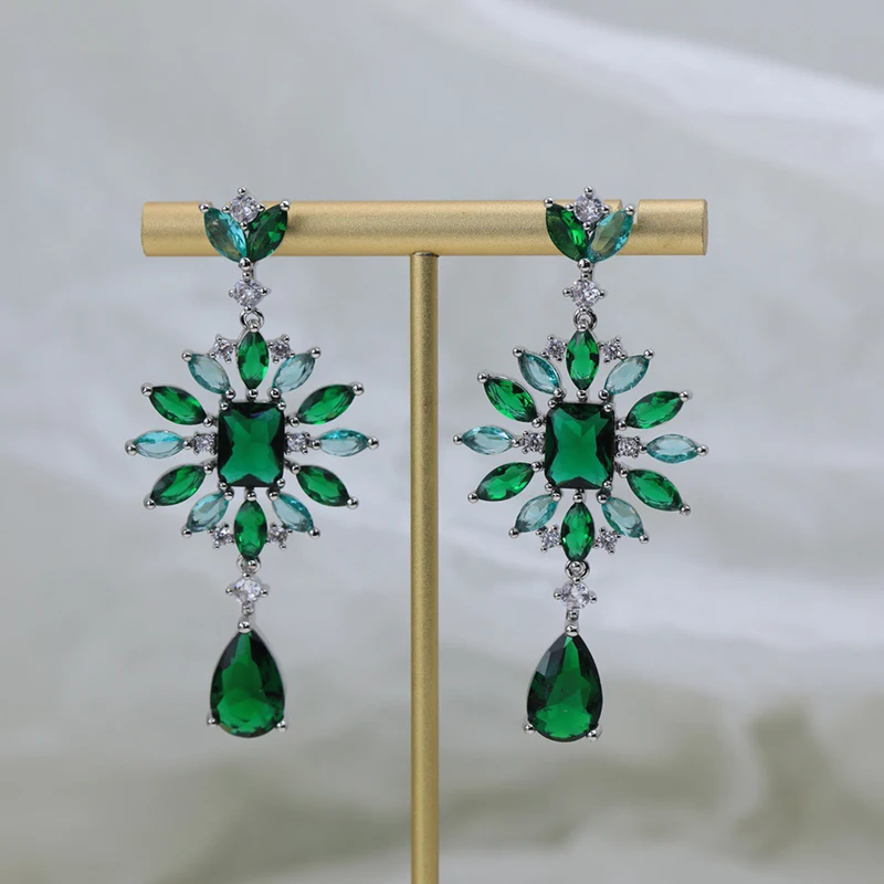 New 2023 Trend Classic High Quliaty Famous Brand Luxury Jewelry Green Earrings For Women Malachite Pure 925 Sliver Jewelry