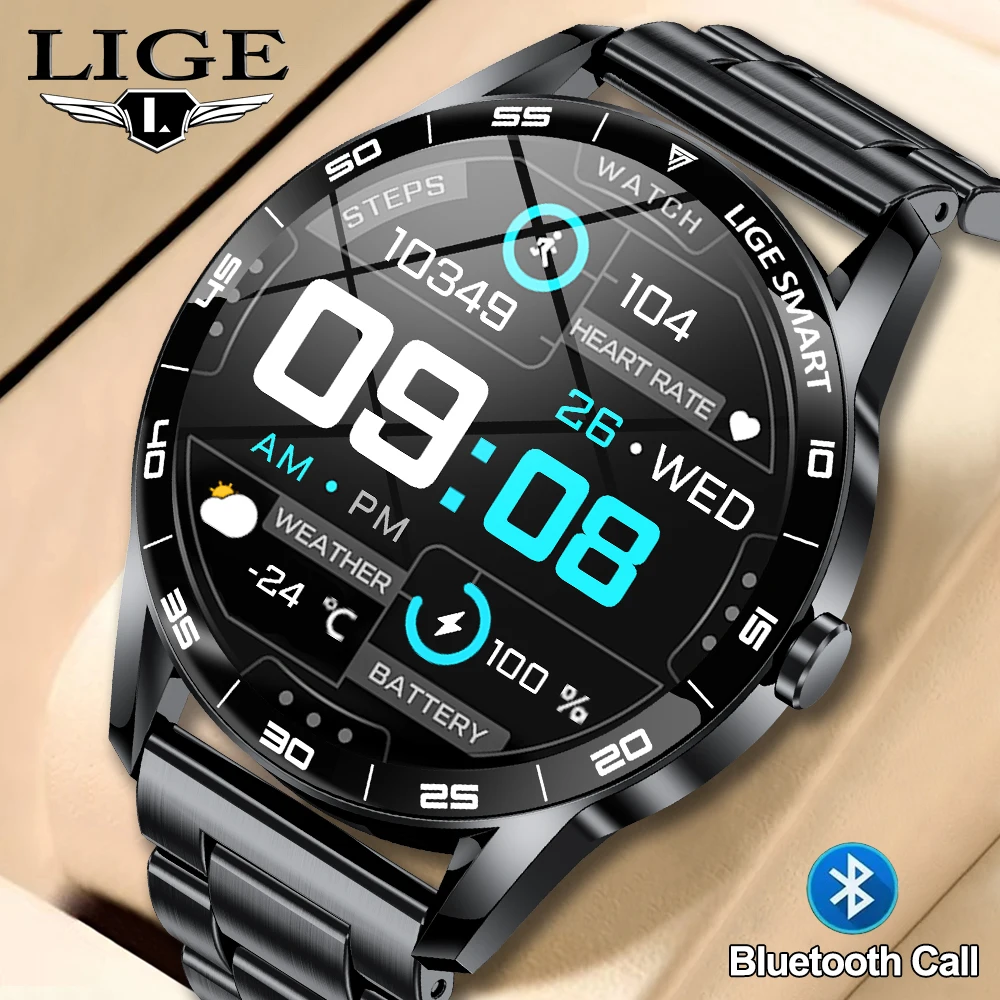 

LIGE Brand Smart Watch 1.38inch Waterproof Smartwatch Men Women Heart Rate Health Monitor Sports Pedometer Alarm Clock Reminder