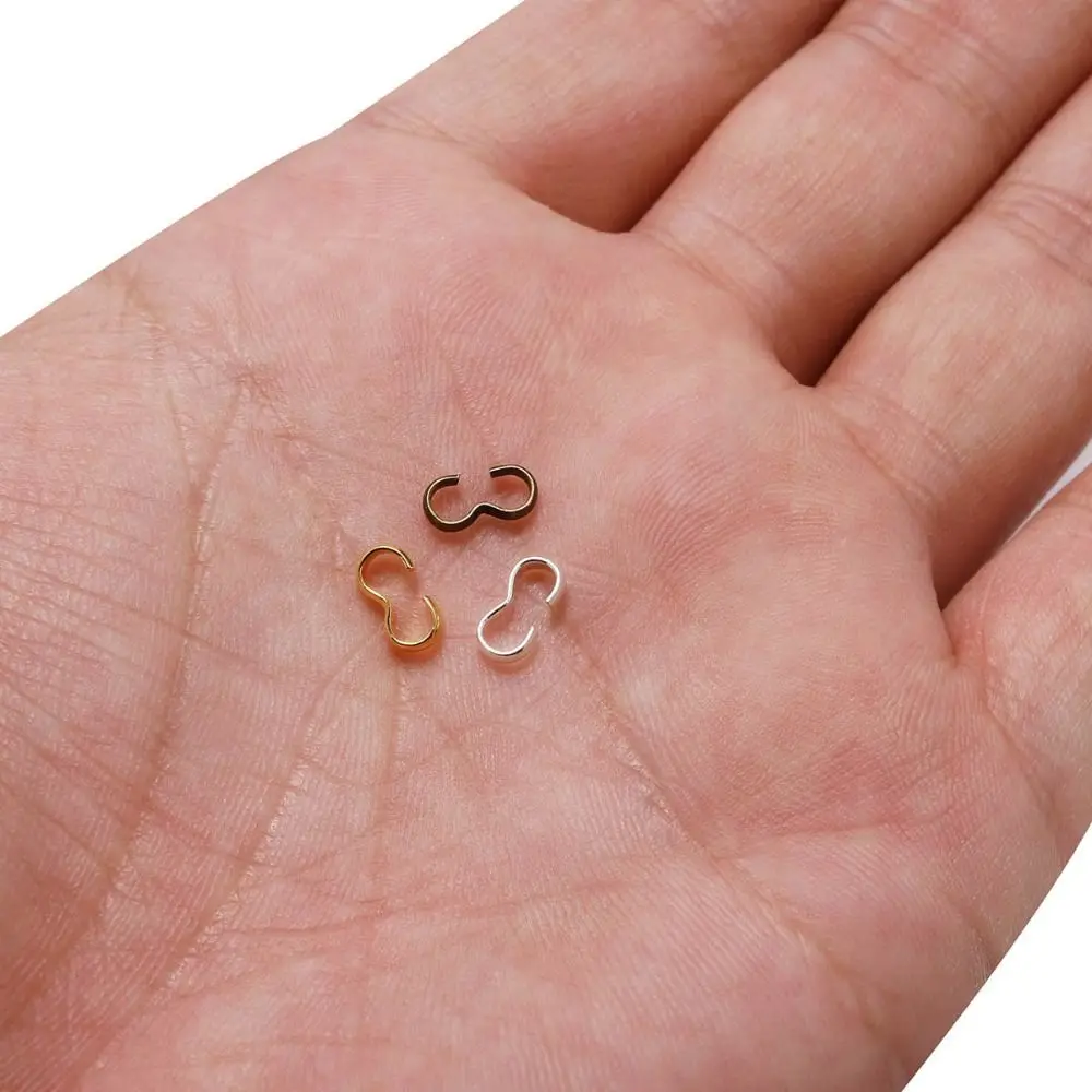 100Pcs Metal Open Link Connector Smooth Finish W Shape Connector Double Open Charm Connector