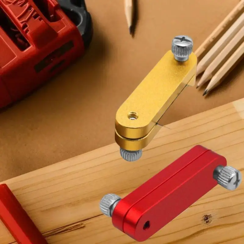 Przymiar traserski do obróbki drewna z blokiem pozycjonującym - precyzyjna linijka i rysik do pomiarów i regulacji w stolarstwie