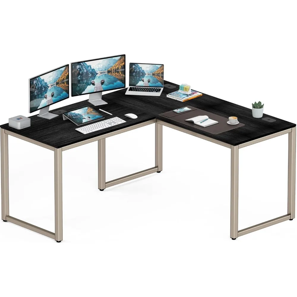 

55 x 60 Inches Commercial-Grade L-Shape Corner Office Computer Desk, Espresso