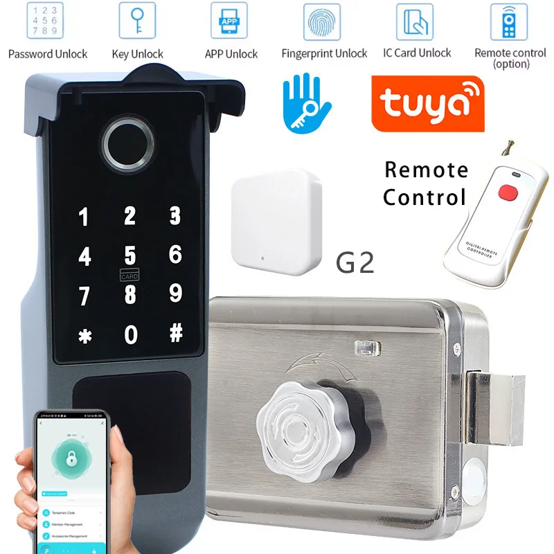 

Версия TTLock со встроенным шлюзом, умный замок Tuya, отпечаток пальца + пароль + ключ + IC-карта, дистанционное управление, разблокировка электрических замков на ободе