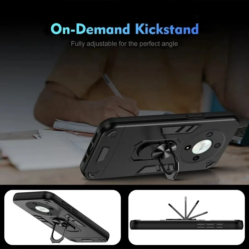 Military Grade Case for Honor Magic8 Lite Magic 8 Pro X9d 5G Protective Cover Shockproof Ring Stand Holder Fundas Coque view 2