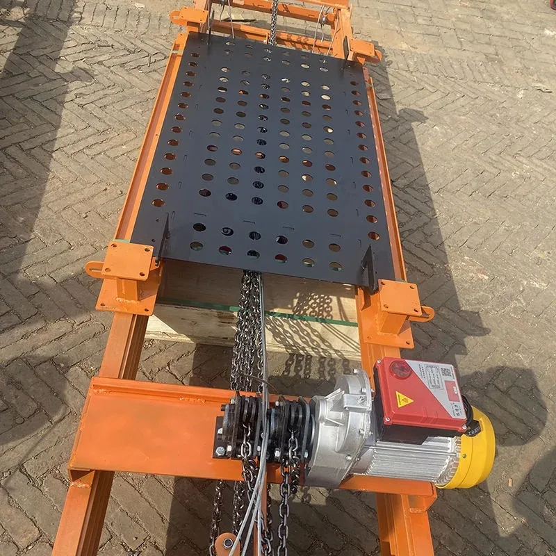 Elevación de carga de cadena de riel guía, escalera de andamio eléctrica Industrial para almacén, recogida de frutas en la granja, grúas de elevación