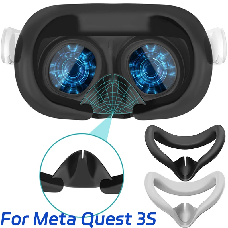 Soft Silicone Protector Cover Face Covers for Meta Quest 3S Covers Light Blocking Face Cushion Pads Replacement VR Accessories