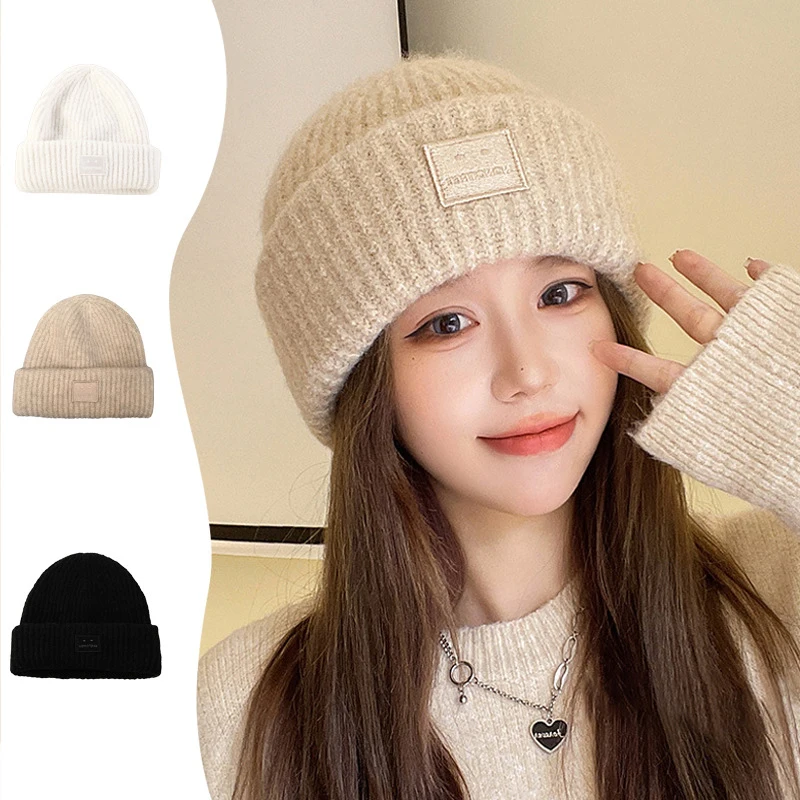 Panama Women\'s Autumn and Winter Wool Knitted Pullover Cold Hat Thickened Headband Ear Protection Fashion Outdoor H154