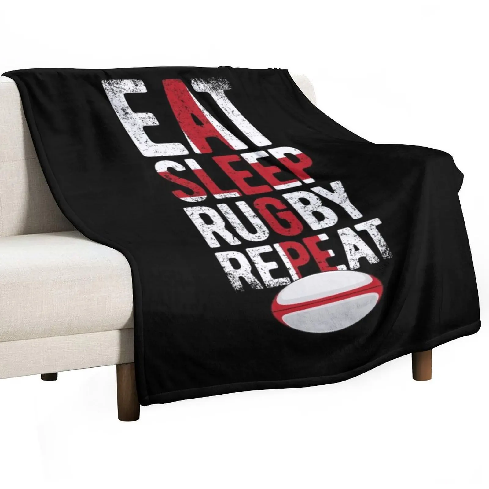 Eat sleep rugby repeat england rugby Throw Blanket Summer manga Flannels Shaggy for babies Thin Blankets