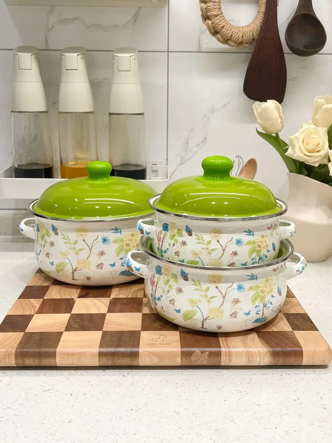 Enamel Enamel Milk Pot Thickened Saucepan Cooking Hot Noodles Milk Stew Household Kitchen Cookware