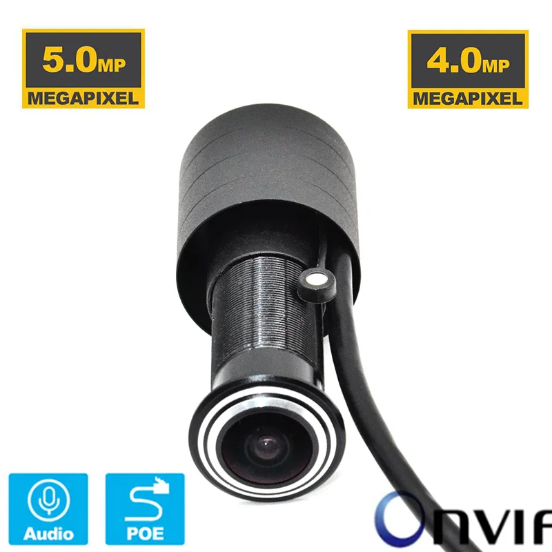 5MP 4MP HD Door Eye Hole H.265 1.66mm Lens Wide Angle Degree CCTV Network Mini Peephole POE Door IP Camera P2P Onvif Audio