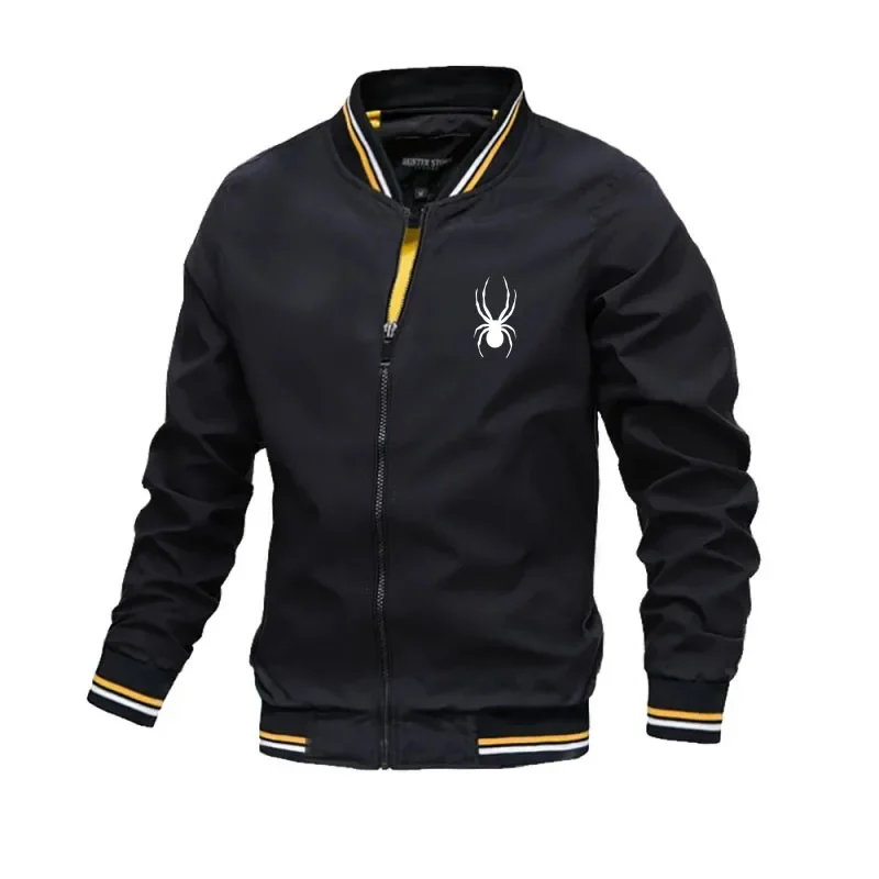 

Spring New Men's Casual Outdoor Sports Jacket Breathable Lightweight Zipper Jogging Fashion Print Lapel Mountaineering Coat