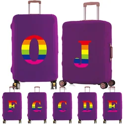Suitcase Cover Luggage Protective Cover Rainbow Initials Design Travel Elastic Dust Cases for 18 To 28 Inches Travel Accessories