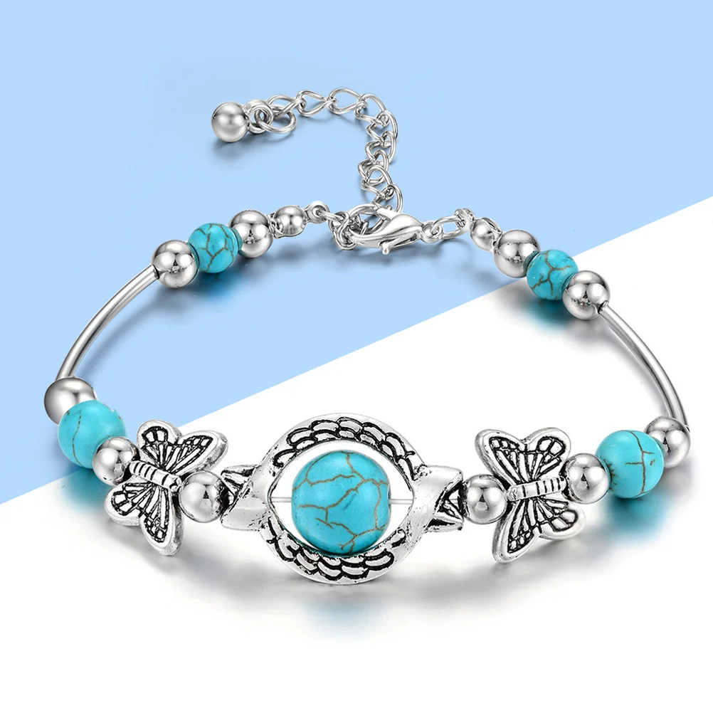 

Turquoise Bracelet For Women Elegant Micro-Inlay Jewelry Lightweight Hand Chain Stylish Accessory Gift For Her