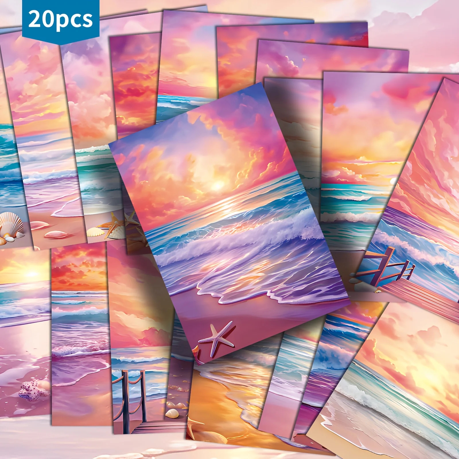 Vintage Collectible Magazines - 20 cartes postales vintage rose ciel