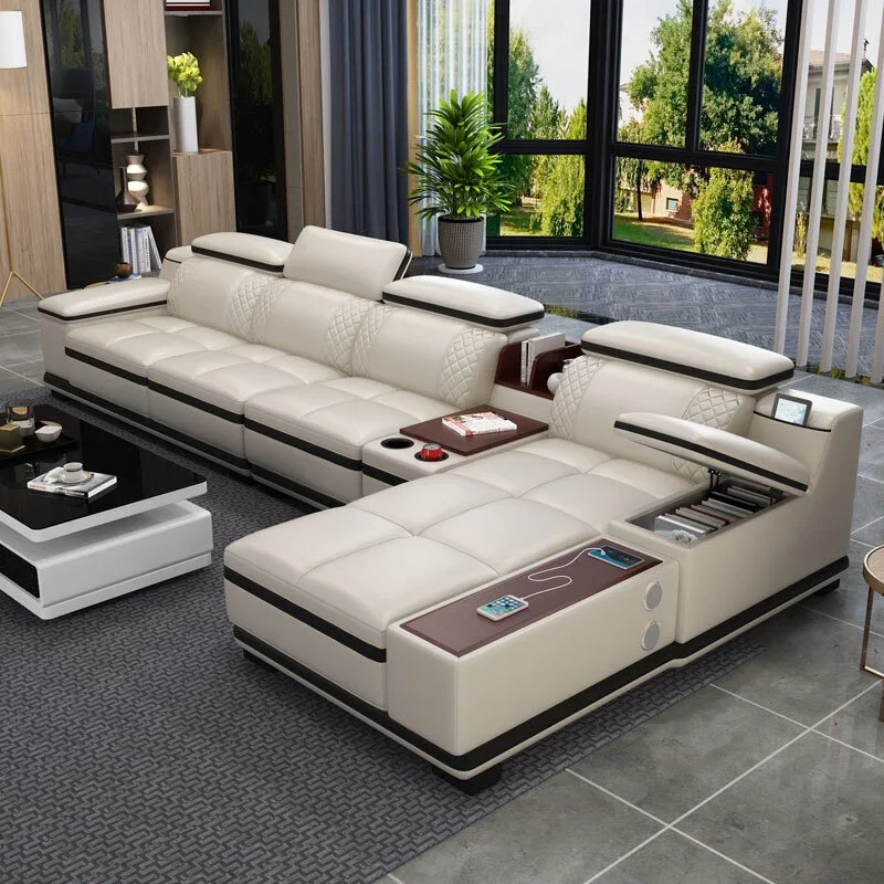 A Modern Sectional Couch Sofa Set Furniture L Shape Large Living Room Lounge Luxury Home Modular Leather Sofa