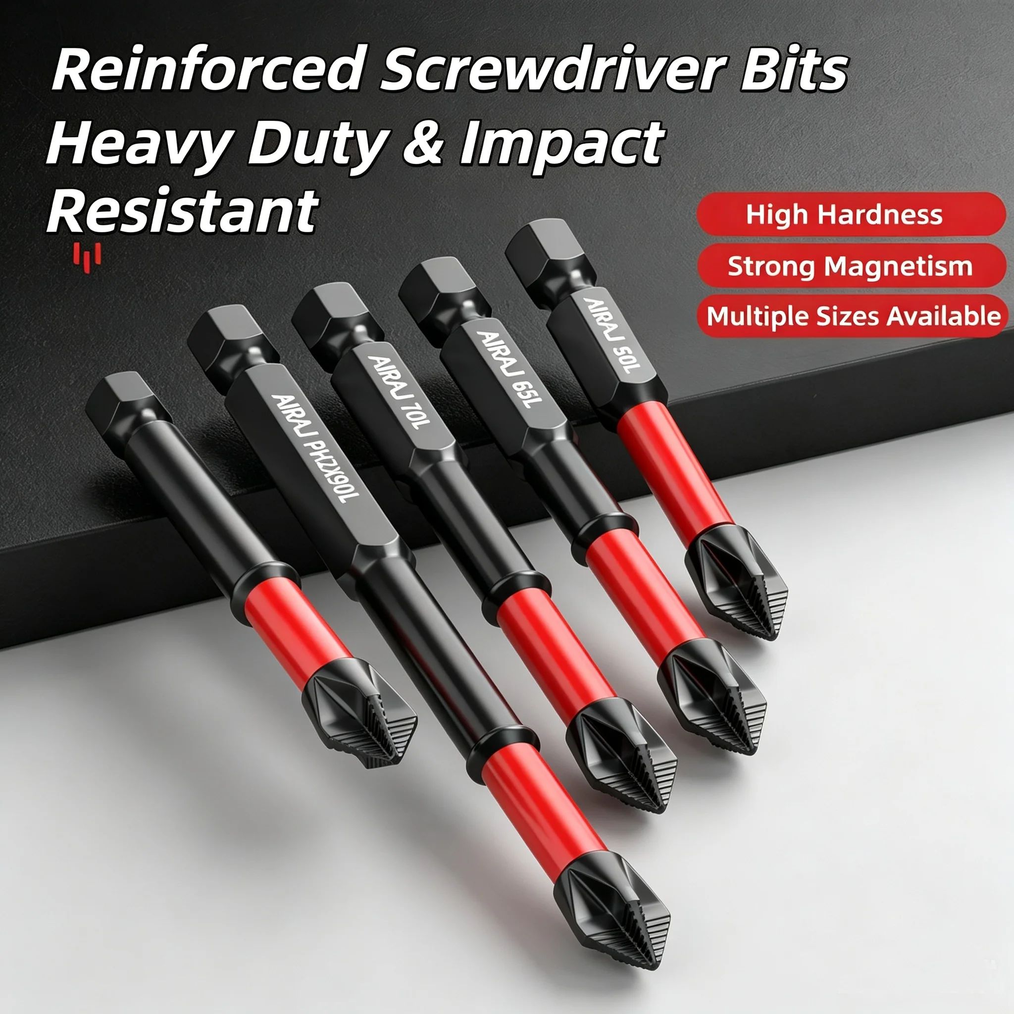 12Pcs Anti Slip Magnetic Screwdriver Bit Set S2 Alloy Steel Impact Resistant Cross Hex Shank Drill Bits Screw Driver Hand Tools