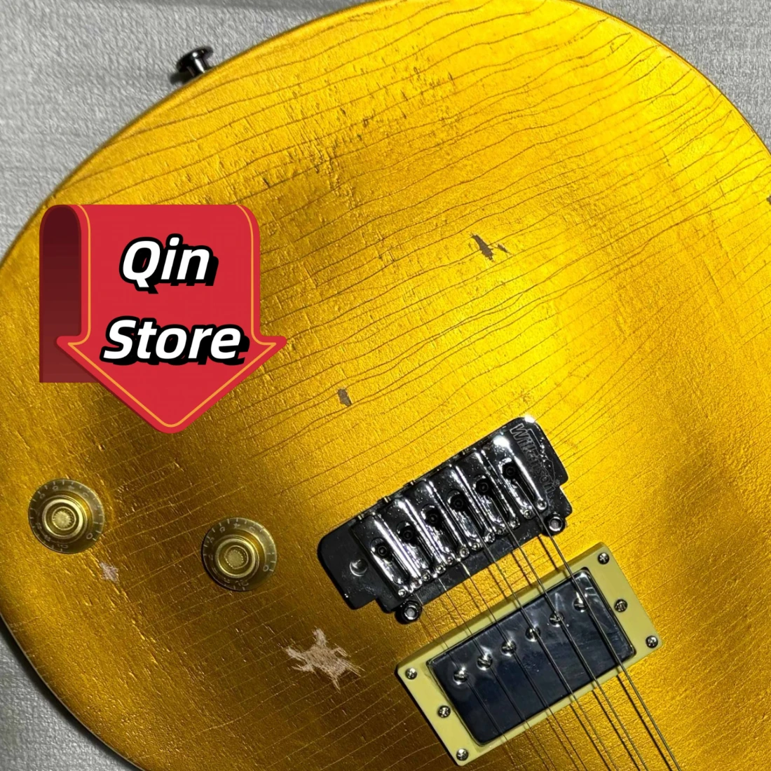 Gold Vintage  Make Old Red Backplate LPWW Electric Guitar Dual Coil Pickup Single Shake Pickup