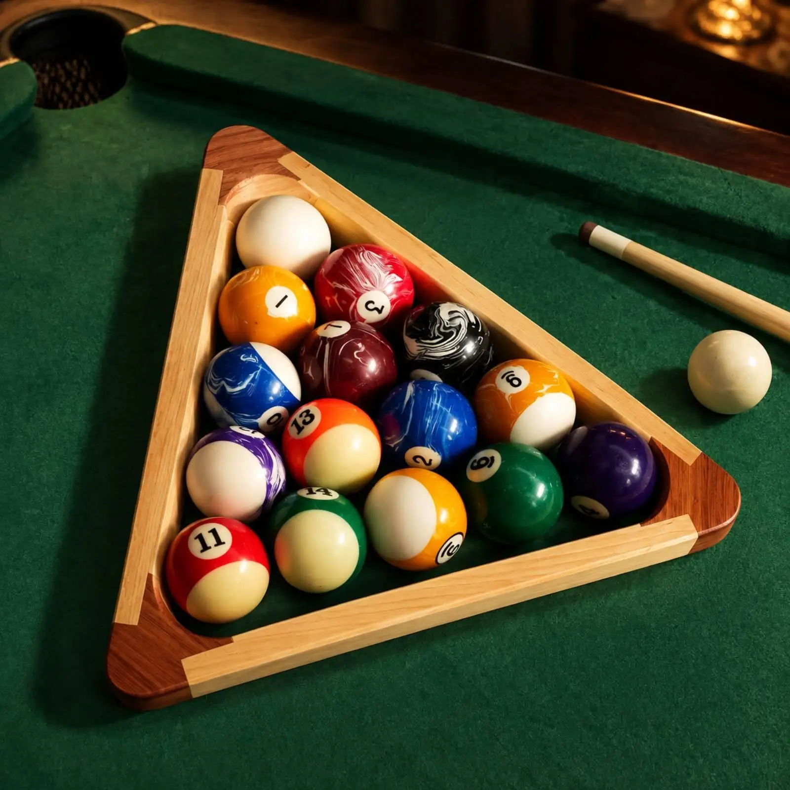 Triangular Pool Rack with Reinforced Corners Sturdy Wooden Billiard Ball Rack Wooden Billiard Ball Triangle Long-Lasting
