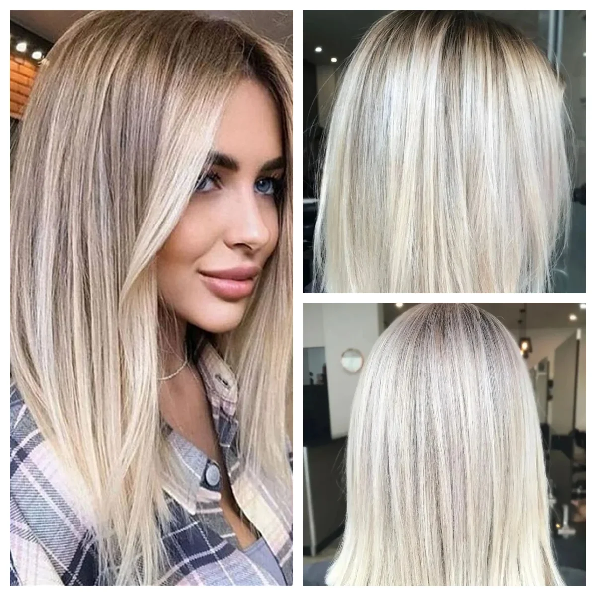 

Soft Ombre Blond straight Hair 150 density and 13×4 100%human hair wig lace front wig, with baby hair pre plucked