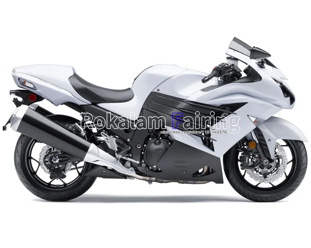 

For Kawasaki ZX14R 2012 2013 2015 ZZ-R1400 ZX-14R 12 13 14 15 ZX 14R White Black Motorbike Fairing (Injection molding)