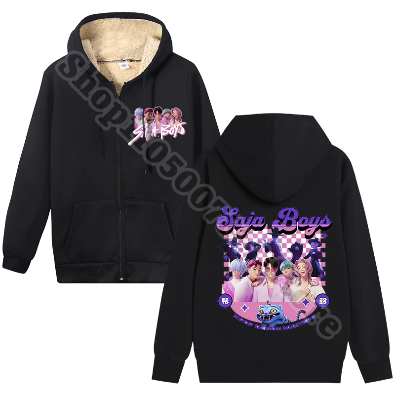 KPop شيطان الصيادين الكبار الصوف مقنعين سترة المرأة انغلق هوديس شتاء دافئ سترة أنيمي ملابس كاجوال معطف هدايا 2025 #2