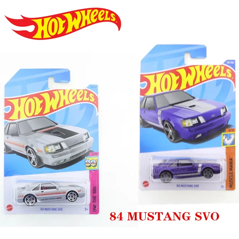 

2023-25 оригинальные Hot Wheels 84 MUSTANG SVO мини-купе из сплава 1/64, литая под давлением металлическая модель автомобиля, детские игрушки, подарок