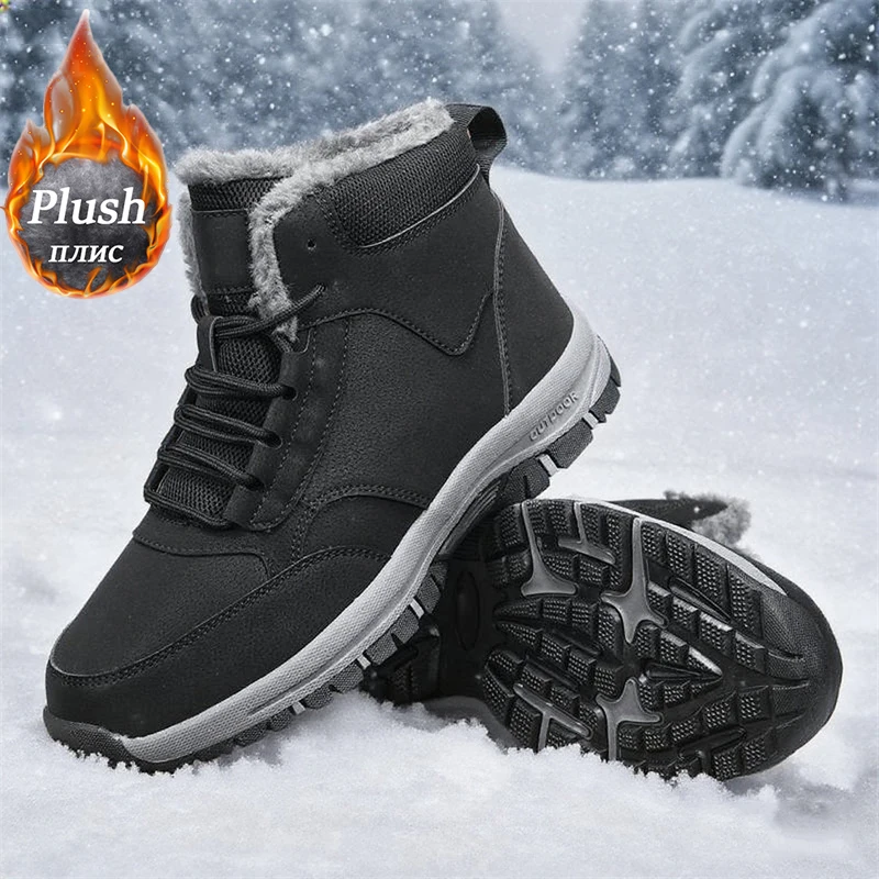 

Зимние модные мужские зимние ботинки, уличные противоскользящие походные ботинки, теплые рабочие ботинки, удобные кроссовки высокого качества