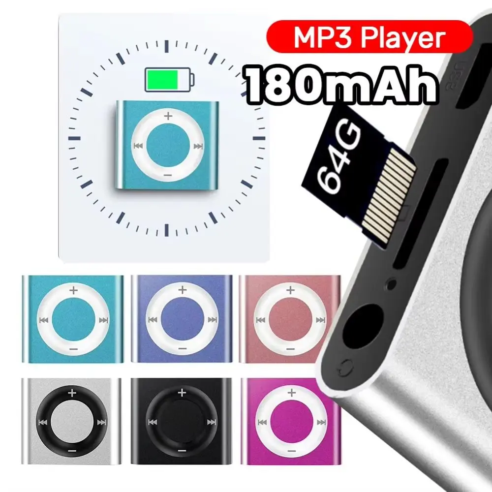Lossless Sound Portable Mini MP3 Player Card Slot Metal Clip USB MP3 Music Players Support SD TF Slim Student Walkman Gift