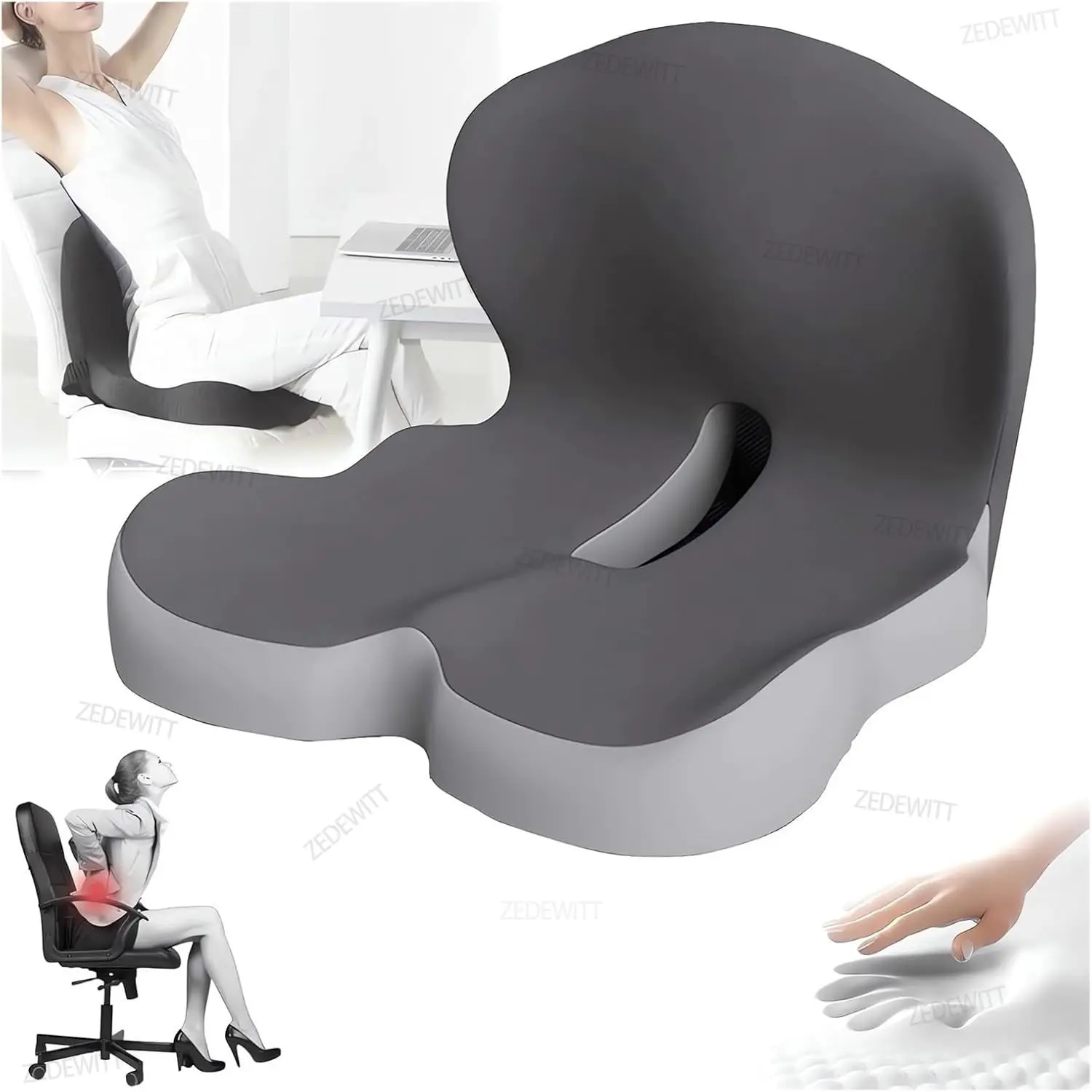 

Memory Foam Lumbar Support Cushion Comfortable Car Seat Waist Pillow Office Chair Cushion Car Interior Accessories Soft Pillows