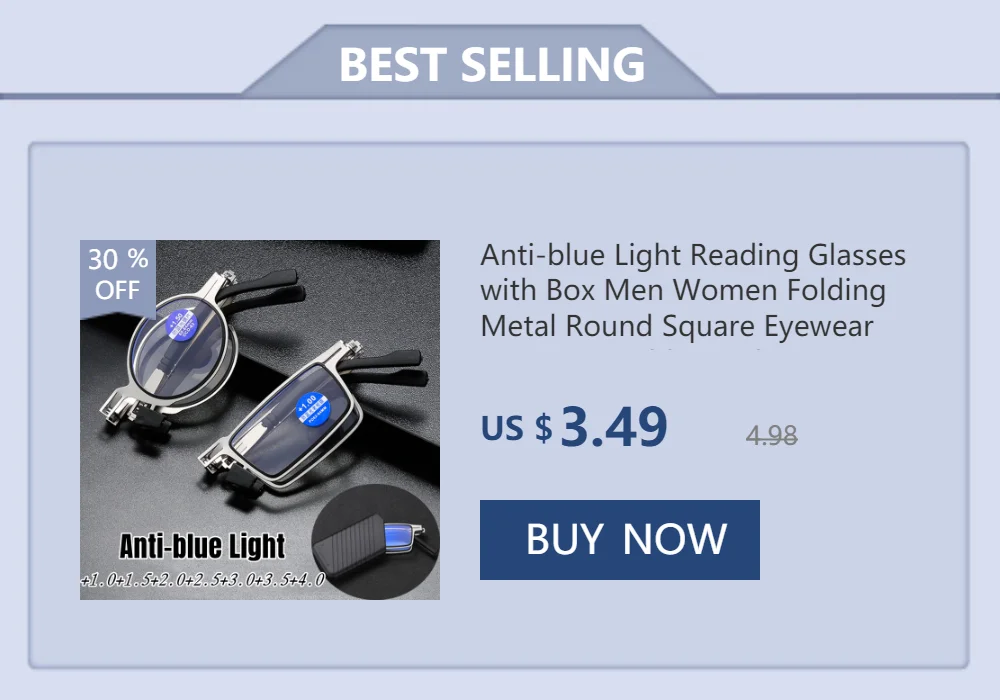 Folding Reading Glasses with Leather Box Unisex Collapsible Metal Lenses Bifocal 4 In 1 Eyewear Anti-blue Light Diopter Glasses