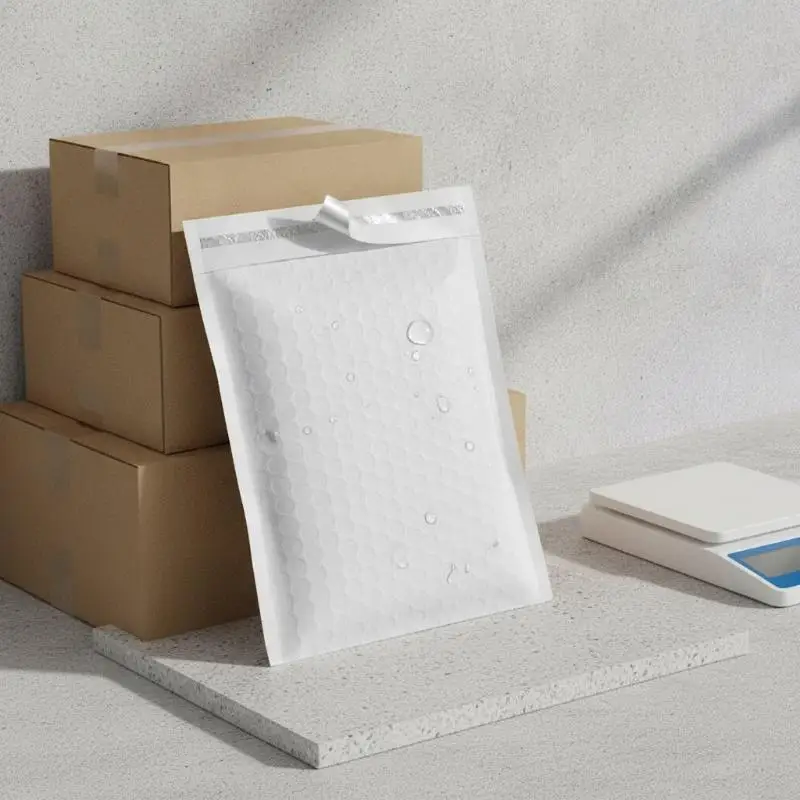 10 Pcs White Bubble Mailers - Waterproof Self-Sealing Padded Envelopes & Cushioning Shipping Bags for Packaging