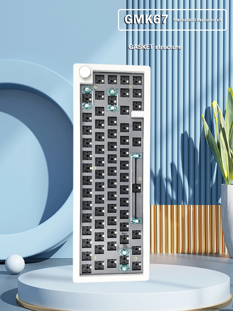 

GMK67 Three-Mode Custom DIY Mechanical Keyboard With Knob, Hot Swap RGB Backlit Keyboard, Feel Comfortable