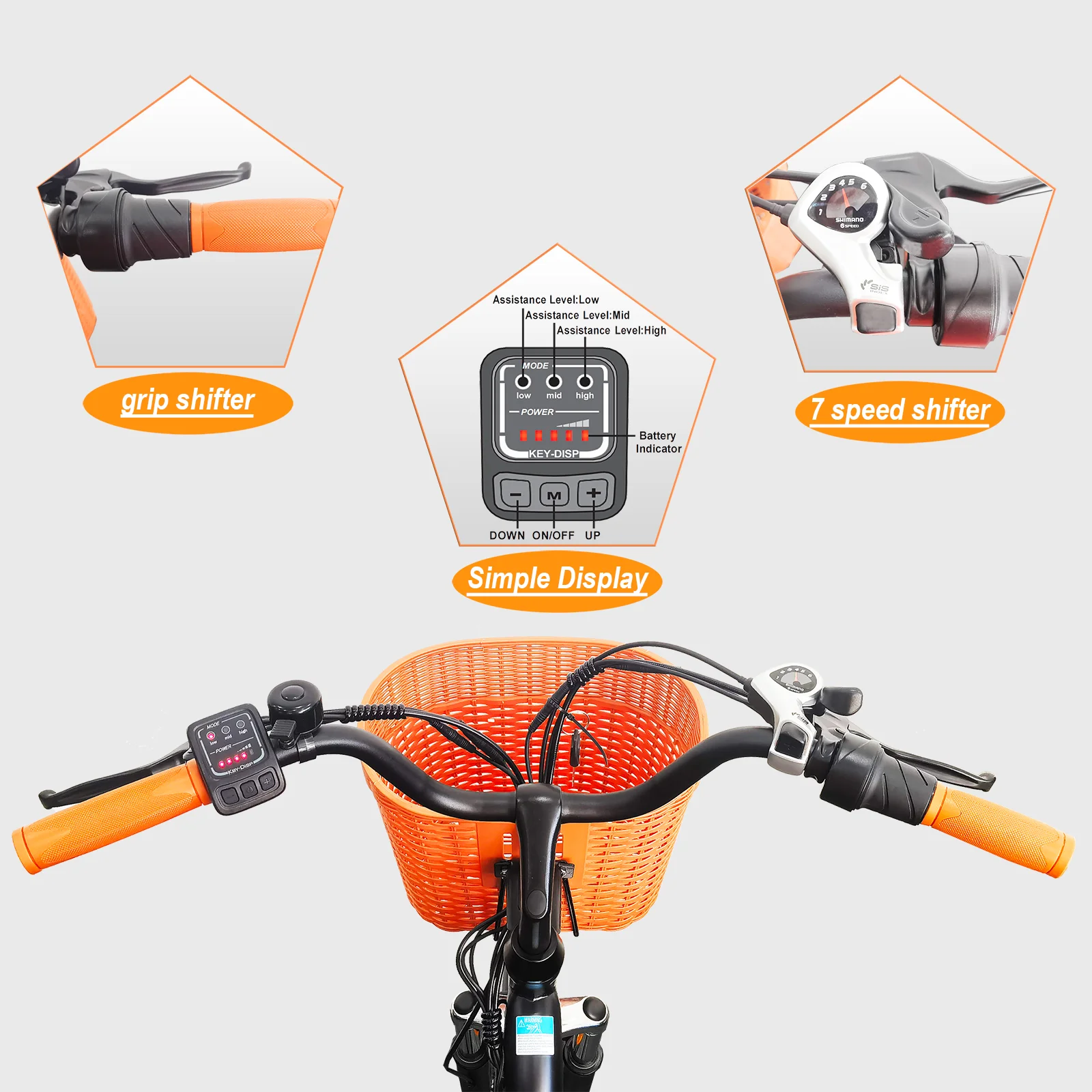 TTGO YY-26ST Electric Bike 26 Inch E-bike 36V14.5 Ah Battery,City Bike 60-75 km Electric Bicycle with Basket EBike for Men Women