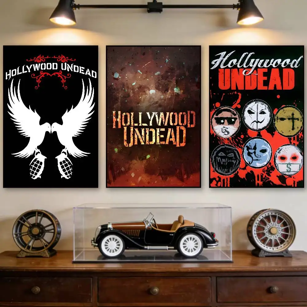 Metal Band H-Hollywood Undead Poster Room Decor Waterproof Sticky For Home Bar Wall Art Decoration