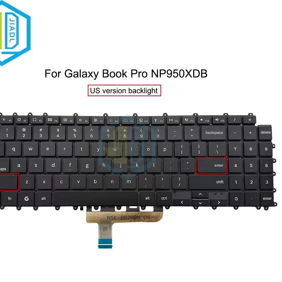 New US UK English SP Backlight Laptop Keyboard For Samsung Galaxy Book Pro NP950 950XDB ‎NP950XDB KB1US KC5US Teclado Parts