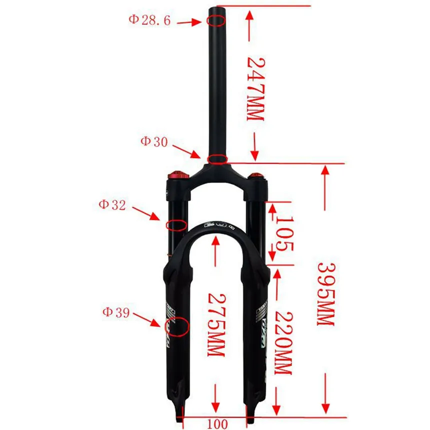 Bicycle Front Fork 20 24 Inch Mountain Air Fork Aluminum Alloy Disc Brake 100MM Quick Release Shoulder Wire Lock Shock Absorber