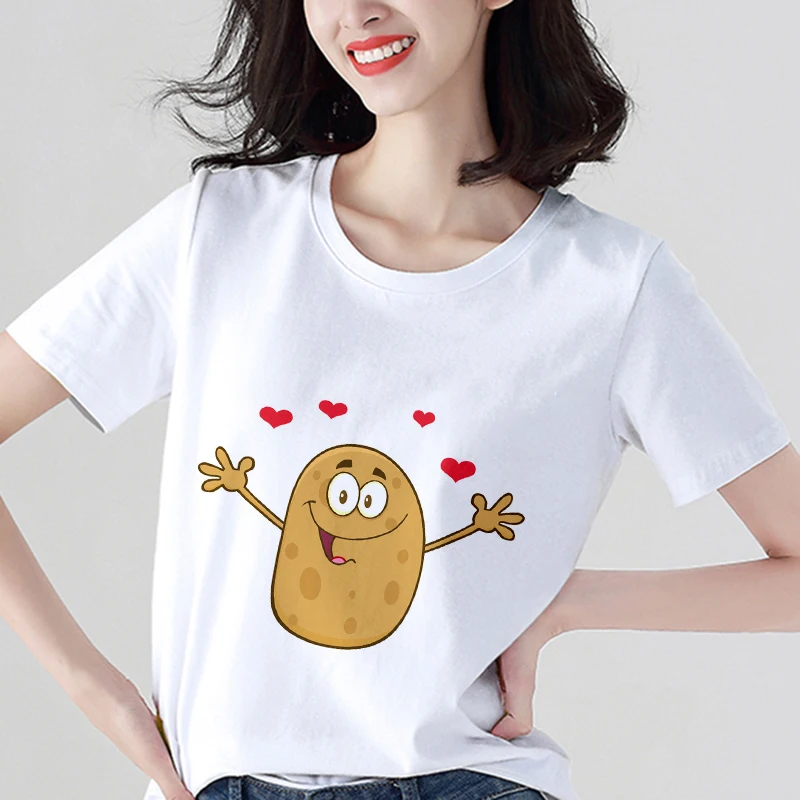 2019 New summer cute Cartoon potato t shirt women Harajuku Thin section t-shirt female top Casual fashion kawaii Femmale tshirt