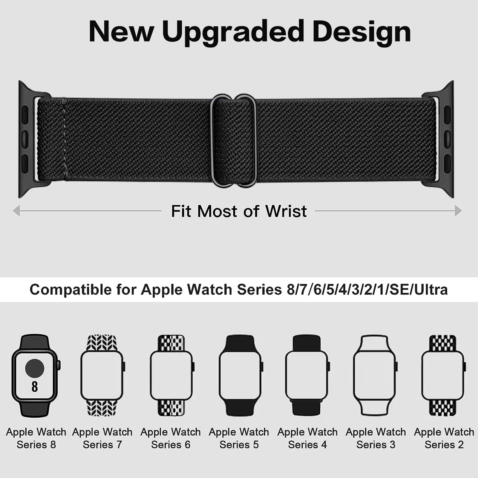 YAYUU 애플 워치 시리즈 10/9/8/7/6/5/4/3/2/1 SE/울트라 1 2 스마트 밴드 스트레치 나일론 스트랩 38-49mm