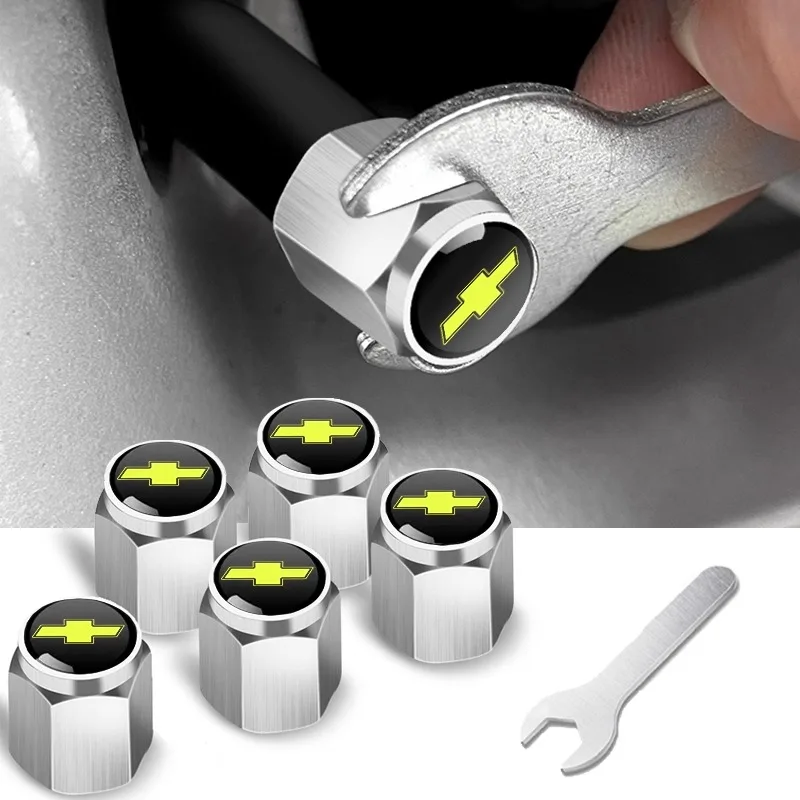 

4pcs Car Wheel Tire Valve Caps Stem Case With Logo Auto Styling For Chevrolet Silverado Impala Malibu Cruze Emblems Accessories