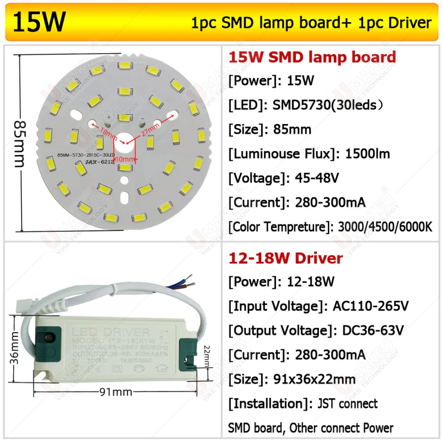 3-100W 5730SMD led Light Board Led Lamp Panel For Ceiling downlight +LED power supply driver,led lighting source, led PCB board