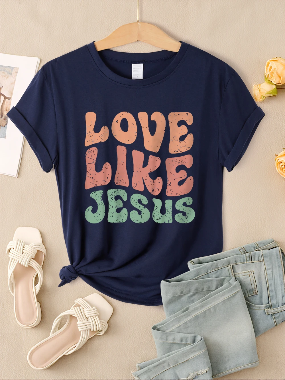 Get Over It Cute Rooster Printed T-Shirts Womens All-Match Soft T Shirt Casual O-Neck Tees Summer Comfortable Womans Clothing