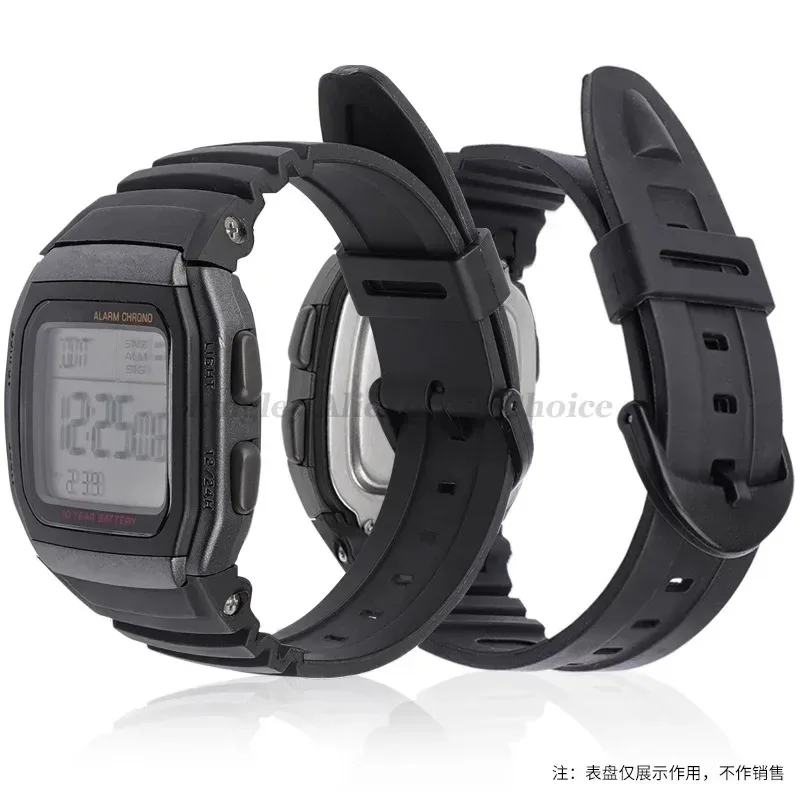 Rubber Watchband for Casio W-96H Watch Strap Accessories PU Plastic Silicone Bracelet with Special Interface Men Sport Wristband